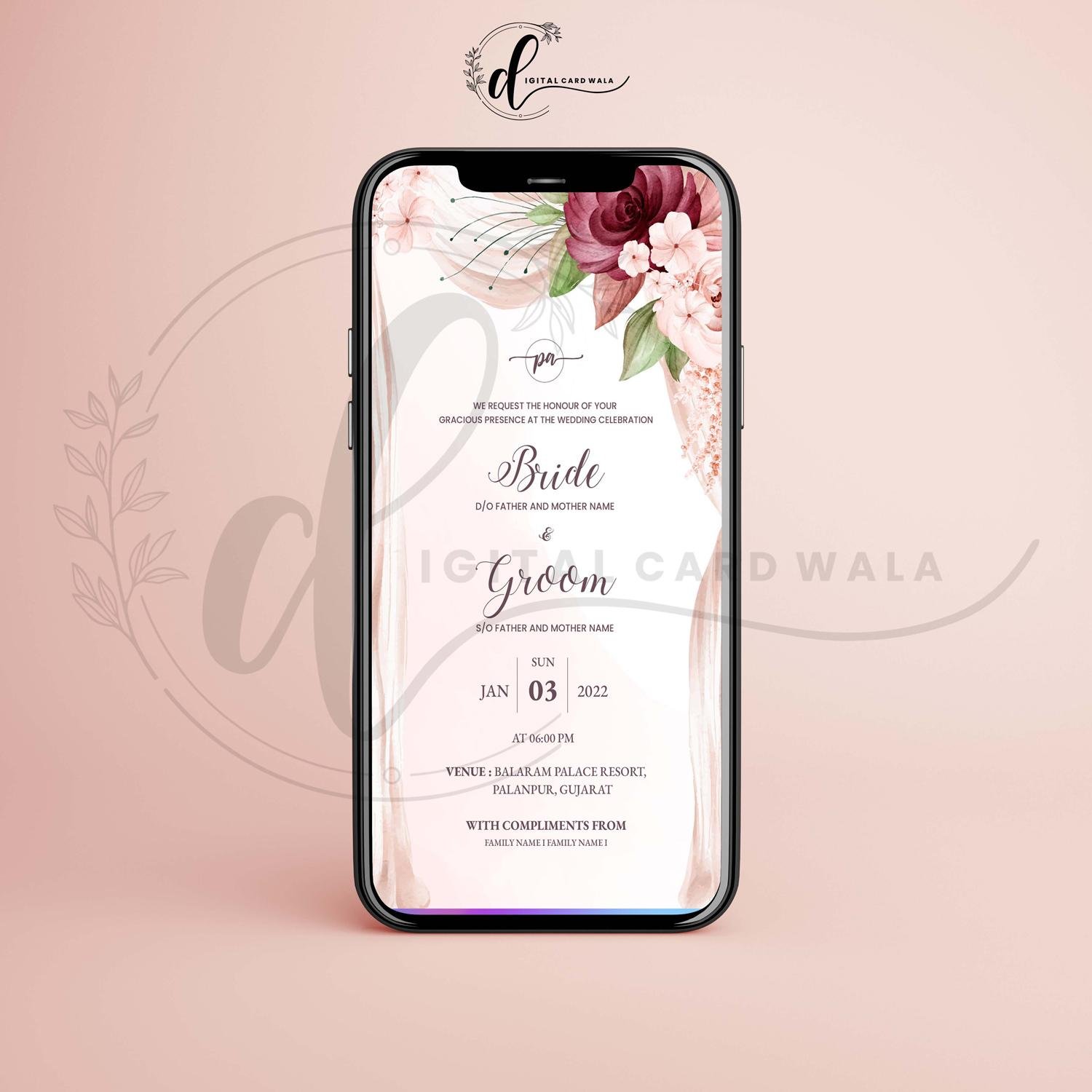 DCW_FL_03-Floral Wedding Invitation