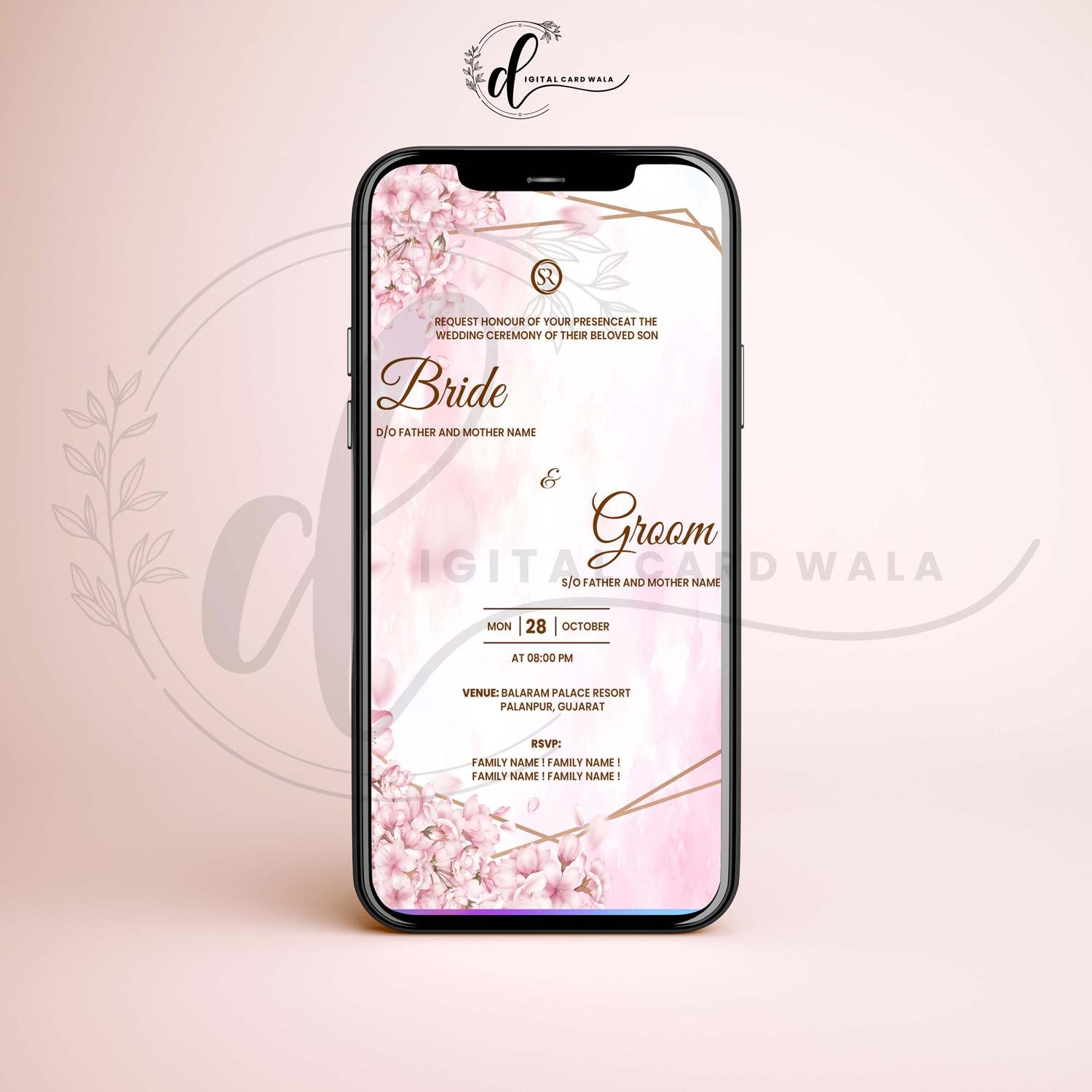 DCW_FL_09 -Floral Wedding Invitation