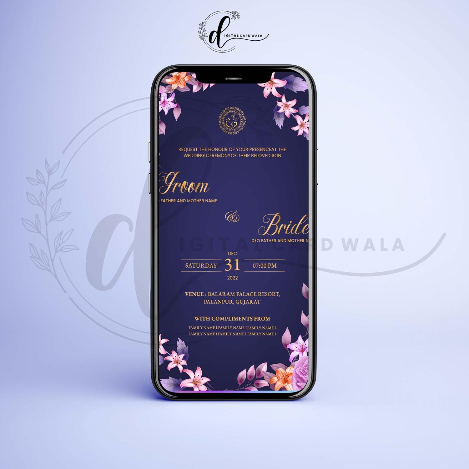 DCW_FL_02 - Floral Wedding Invitation